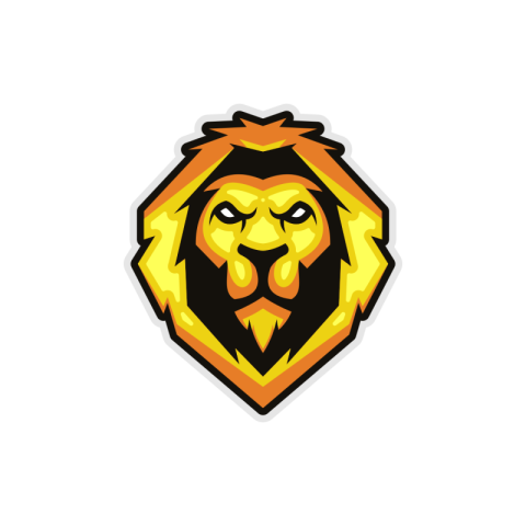 Lion mascot esport logo PNG Free Download