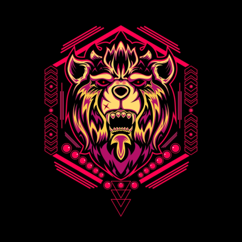 Lion head in sacred geometry PNG free Download