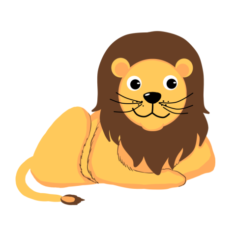 Cute simple cartoon lion PNG Free Download