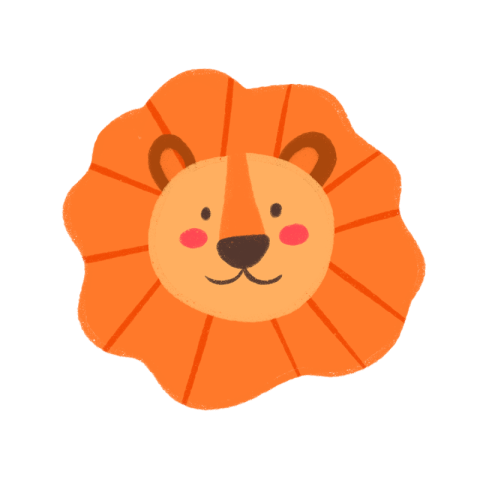 Hand drawn cute orange lion PNG Free Download