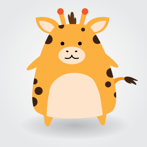 Giraffe cute animal vector illustration PNG Free Download