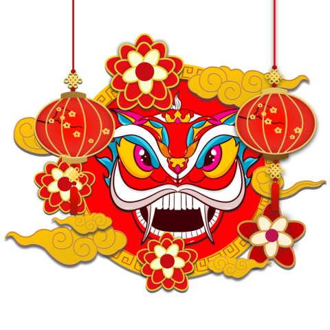 Lunar new year lion dance PNG Free Download