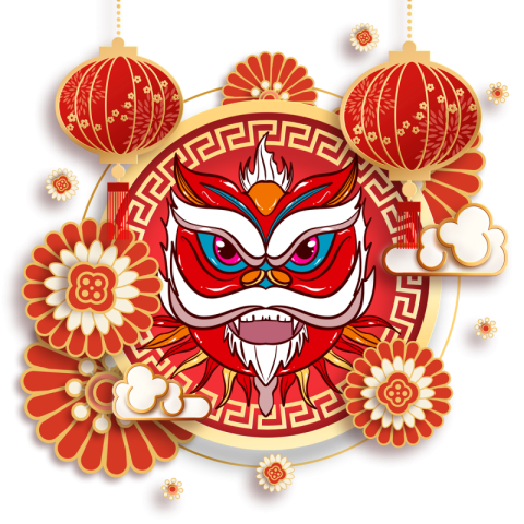 Chinese new year lion dance PNG Free Download PNG