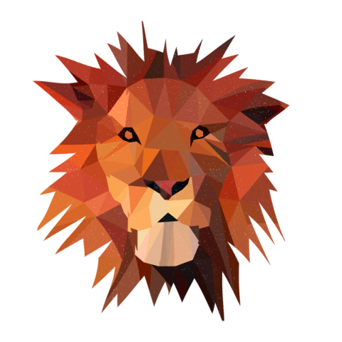 Polygonal animal lion sense illustration PNG Free Download
