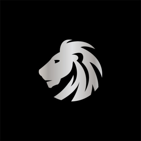 Elegant silver lion crest vector PNG Free Download