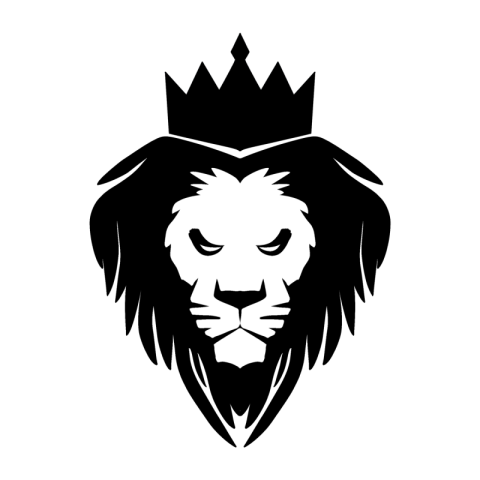 Monochrome crown lion icon PNG free Download