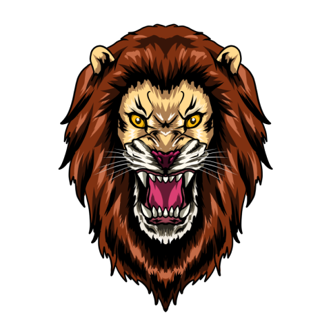 Angry lion cartoon american man PNG Free Download
