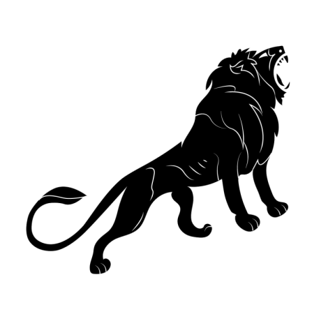 Lion animal vector image black PNG Free Download