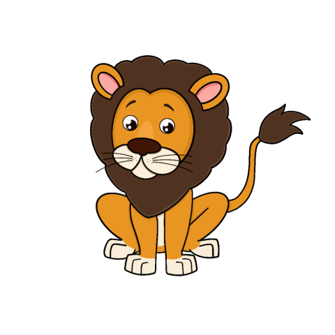 Cute flat wind lion clipart PNG Free Download