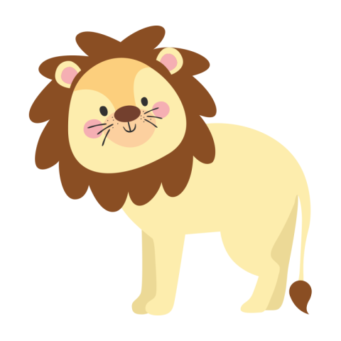 Cute lion cartoon illustration PNG free Download