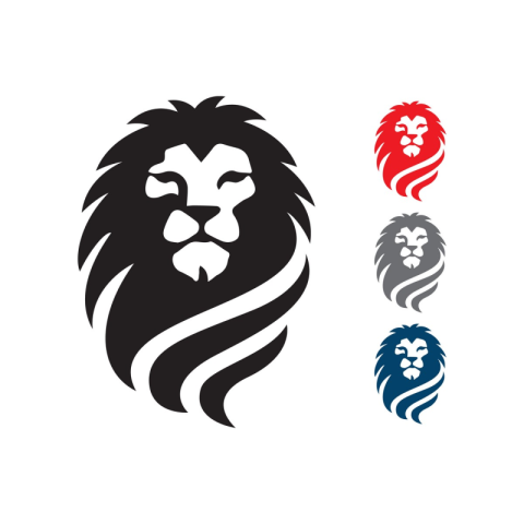 Great lion head logo vector PNG Free Download