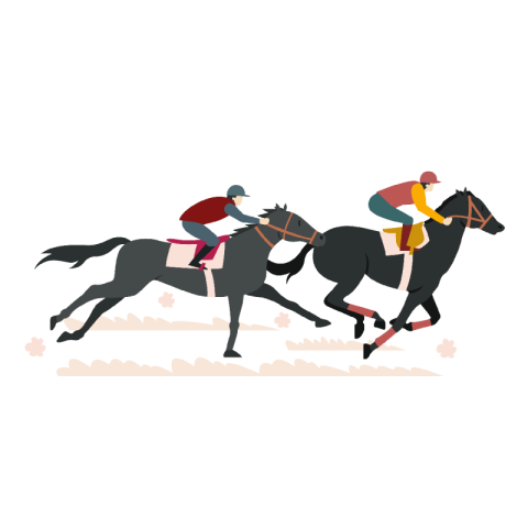 Cartoon equestrian horse racing sports PNG Download