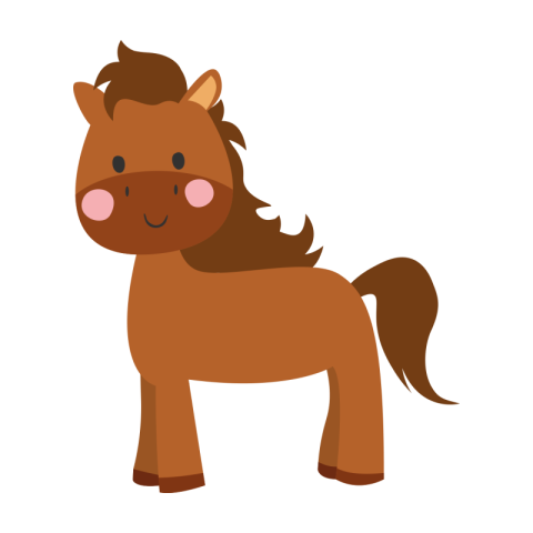 Cute horse cartoon illustration PNG Free Download