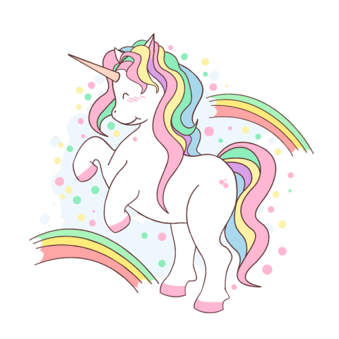 Unicorn horse fullcolor bow PNG Free Download