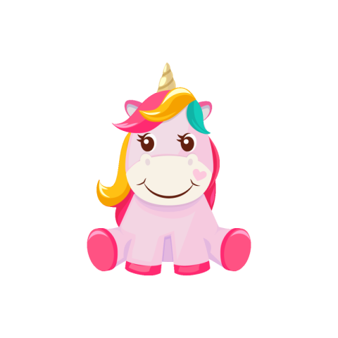 Cartoon unicorn cute funny fairytale PNG Free Download