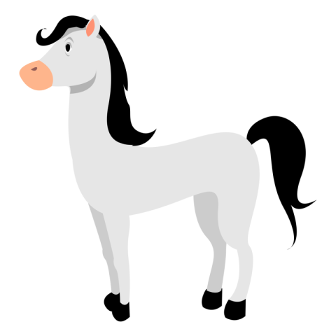 White horse illustration vector PNG free Download