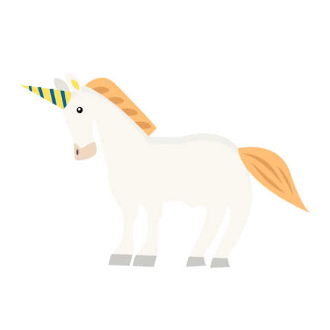 White unicorn horse flat design PNG free Download
