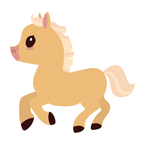 Horse illustration in a cute PNG Free Download