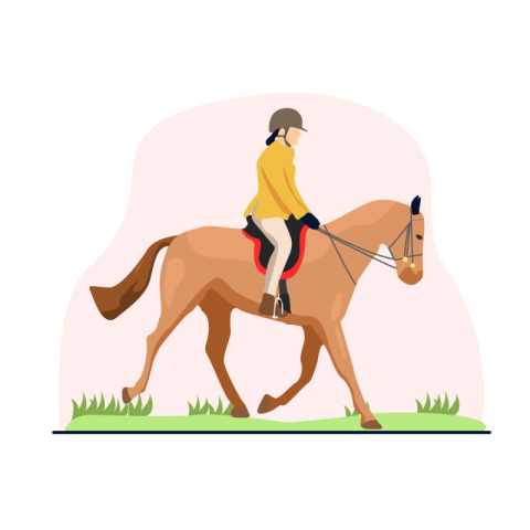 Flat horse riding sport illustration PNG Free Download