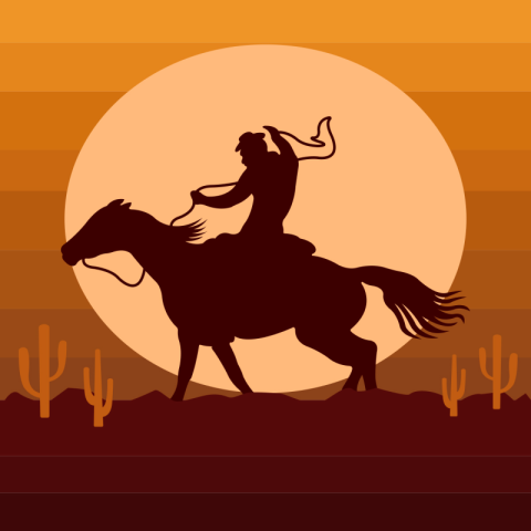 Cow boy riding on horse PNG free Download
