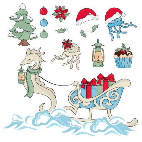 New year sea horse new PNG Free Download