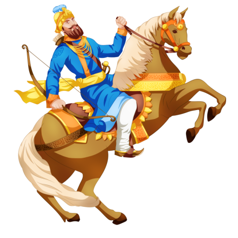 Blue indian leader religious horse PNG Download