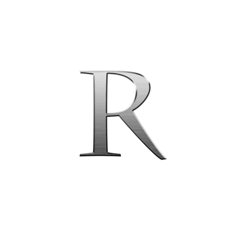 Vector Silver & Steel R Letter PNG Icon