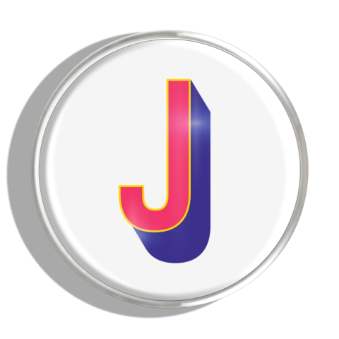 J Letter PNG 3D Art in Round Circle Image