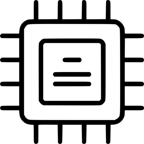 Clipart Simple MicroProcessor PNG Outline Free Download