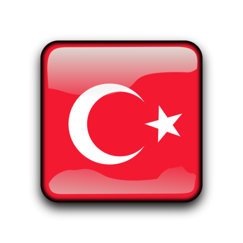 3D Transparent Round rectangular Turkey Flag PNG Logo