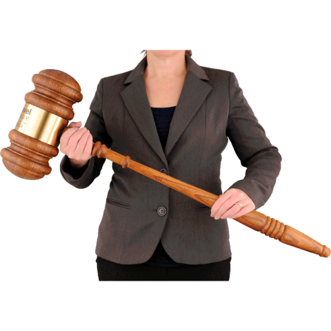 Gavel On Woman Hand PNG Photography