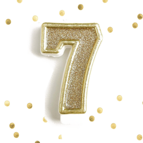 Shining 7 Number PNG Birthday Sticker Image