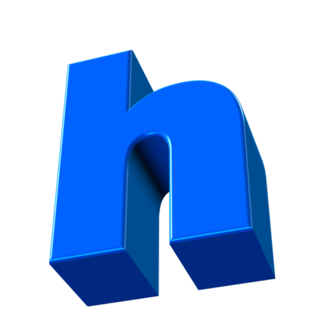 3d small blue H Letter PNG alphabets