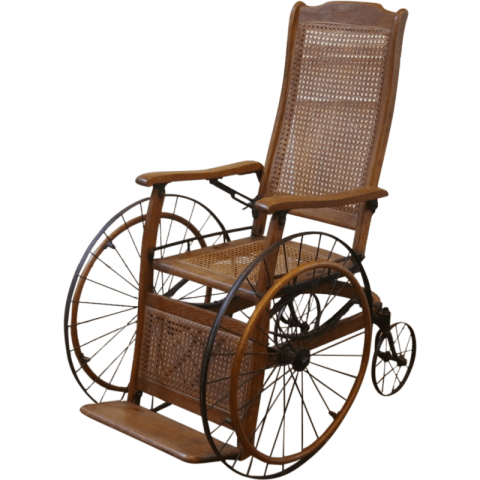 Wooden Wheelchair PNG Picture on White background