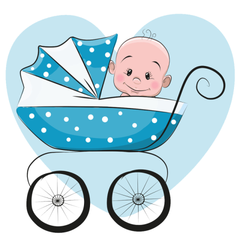Cartoon little baby Stroller PNG Image