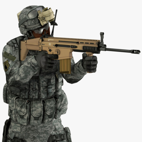 US soldier with gun game character png free download