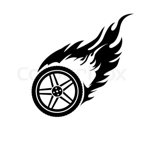 Fire Tyre Logo Illustrations & Clip Art istock image