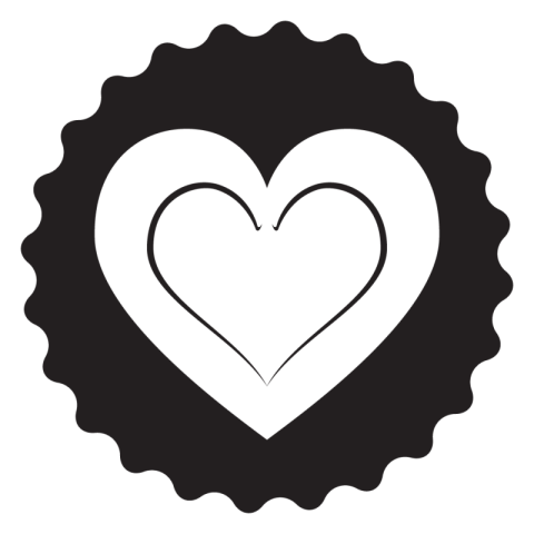 White Heart With Black Vector Art Design With Transparent PNG Free Download