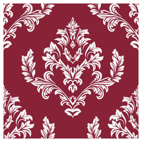 Abstrack Vector Red & White Seamless Damask Pattern For Background Or Wallpaper Design PNG Image