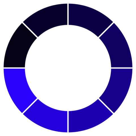 Round shape blue colour vector icon