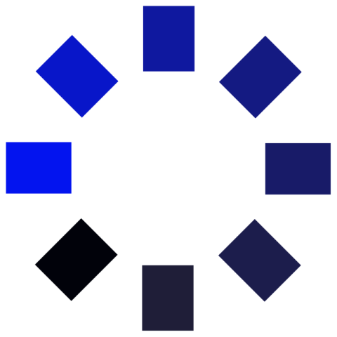 Blue box loading vector icon