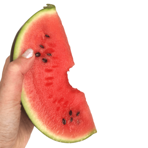 A Piece Of Red Watermelon With Black Seeds Bits At The Centre  Of Watermelon In A Lady Hand,HD Photo Free Download PNG Image,Transparent Background