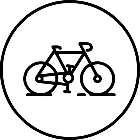 Bicycle in Circle PNG Sticker Free Download