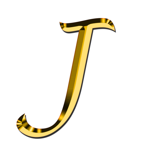 Gold Cursive Capital Letter J PNG Image Free Download