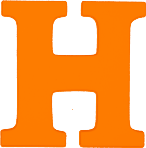 Orange Alphabet H Letter PNG Font