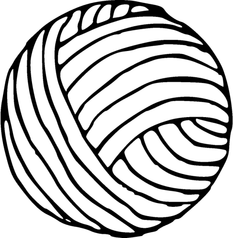 Black & White Yarn PNG Image Free Download