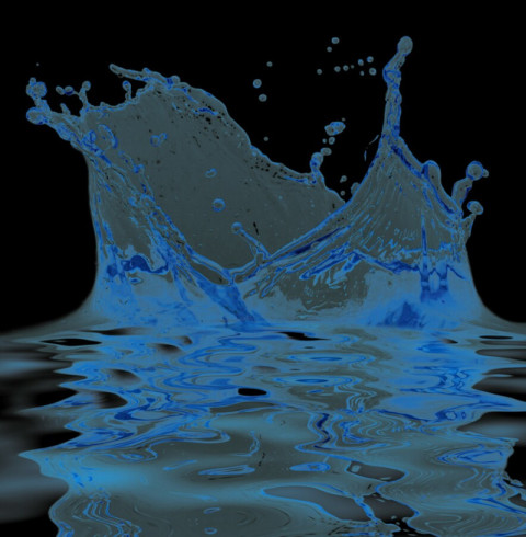 Blue water splash free png