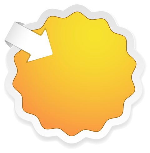 Yellow colour paper tag vector graphic design