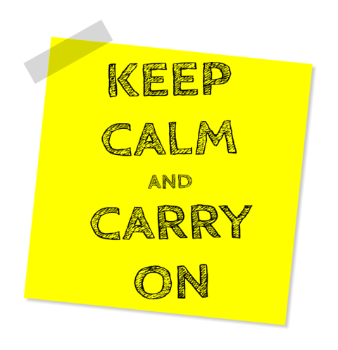 Yellow Keep Calm and carry on PNG tag & Sticker