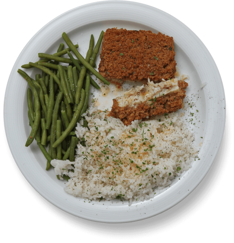 Fish Filet With White Rice And Radish Pods,Serve In White Dish,HD Photo Free Download PNG Image,Transparent Background